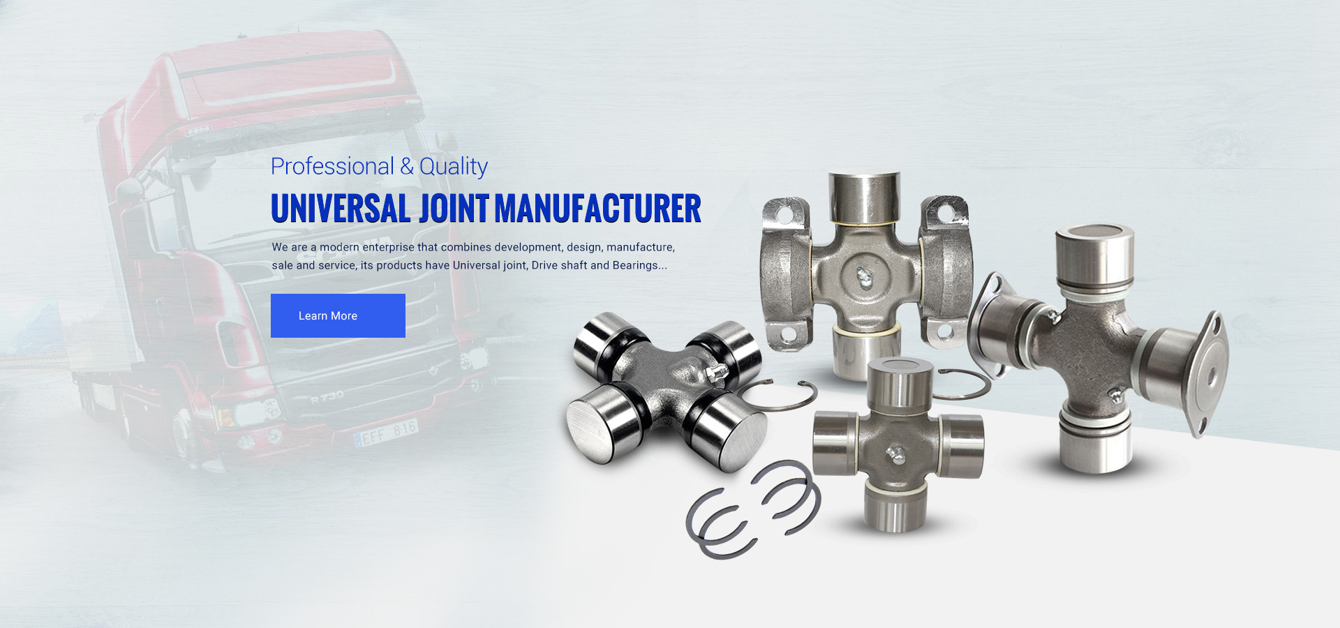 Universal joint, drive shaft and Bearings 